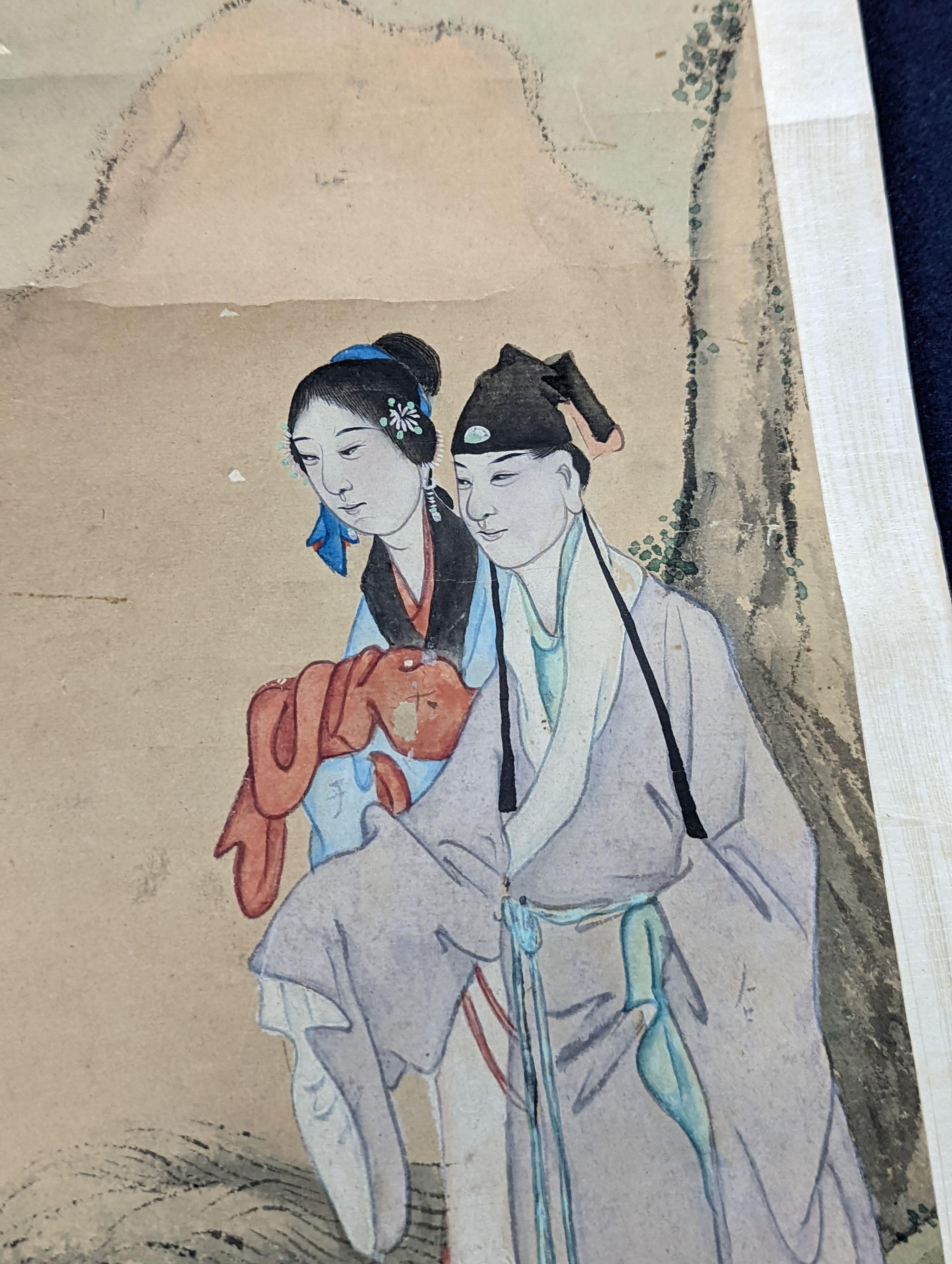 A pair of Chinese scrolls, watercolour on paper, late 19th/early 20th century, image cm x cm